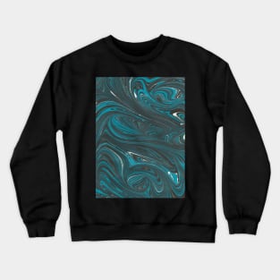 Blue Swirl Paper Marbling Crewneck Sweatshirt